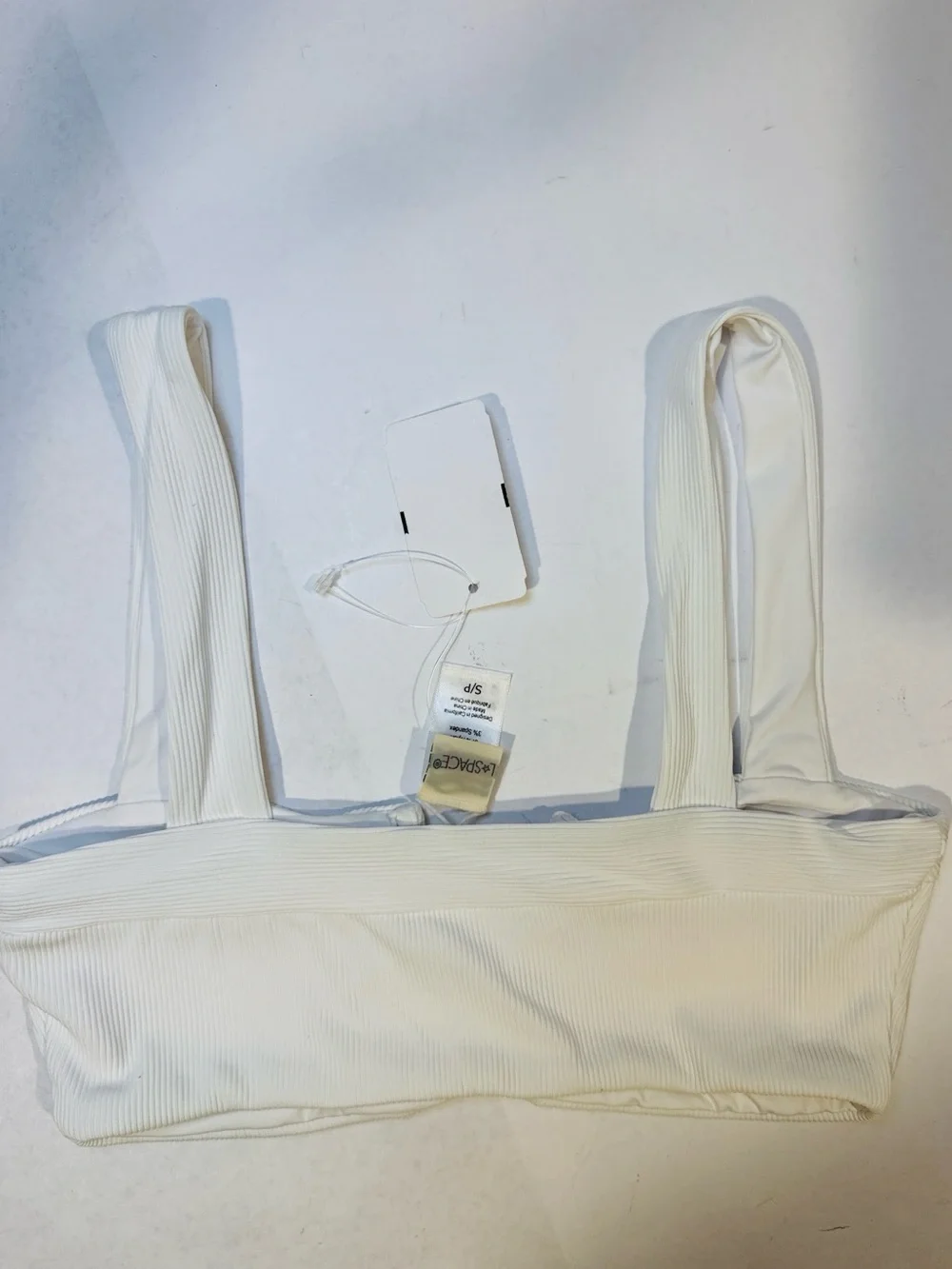 L*space Lee Lee Ribbed Bikini Top White Small NWT